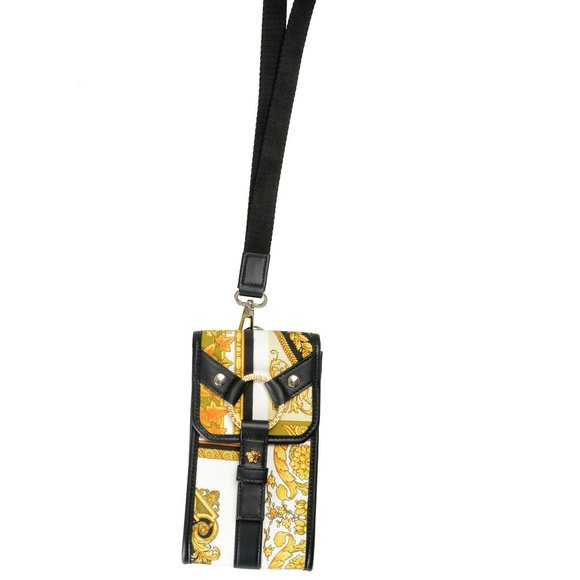 Versace Men's Leather Trimmed Multi-Color Mini Shoulder Bag